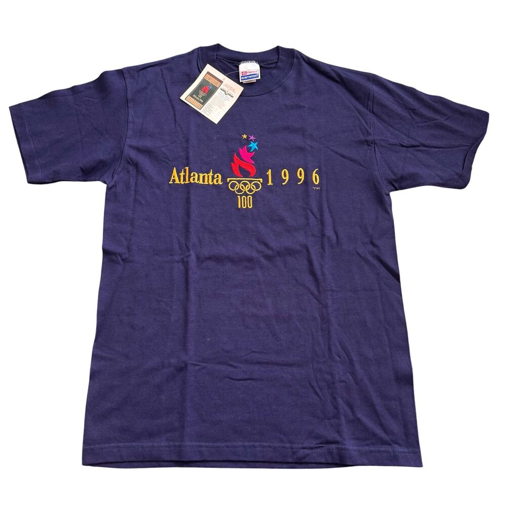 Vintage Atlanta Summer Olympic Games 1996 T-Shirt Tee Navy L